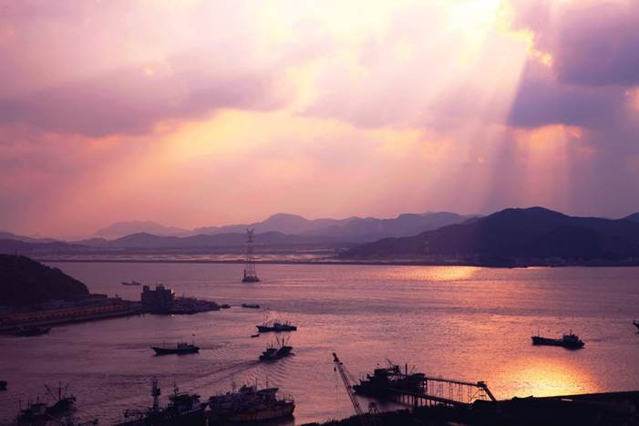 沈家门渔港夕阳